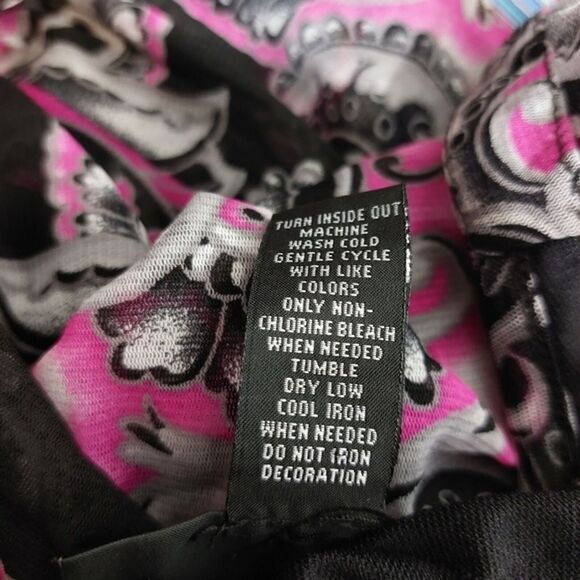 INC International Concepts Paisley Damask Cold Shoulder Embellished Top Size L - Picture 12 of 12